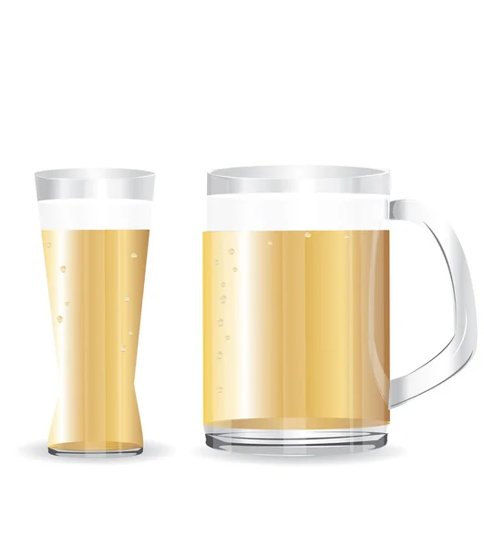 Deux verres à bière — Image vectorielle