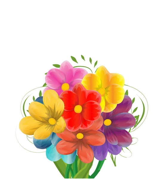 Fundo de primavera com flores — Vetor de Stock