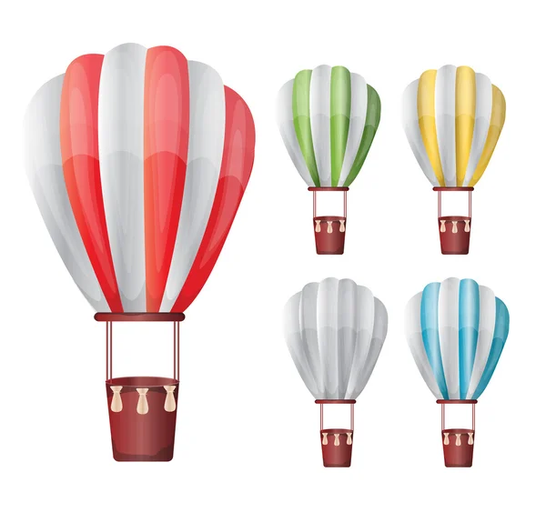 Heißluftballonset — Stockvektor