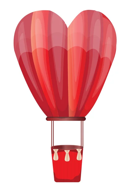 Ballon à air chaud coeur — Image vectorielle