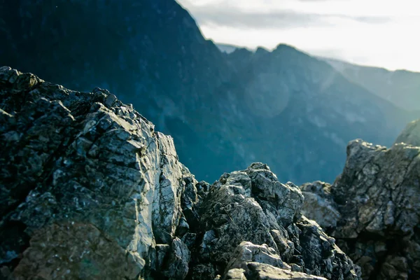 Berg landskap med stenar — Stockfoto