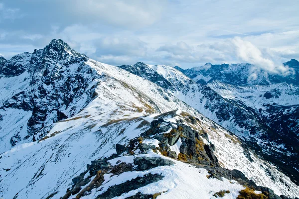 山の雪に覆われた冬の風景 — ストック写真