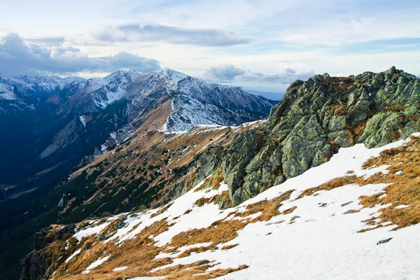 山の雪に覆われた冬の風景 — ストック写真