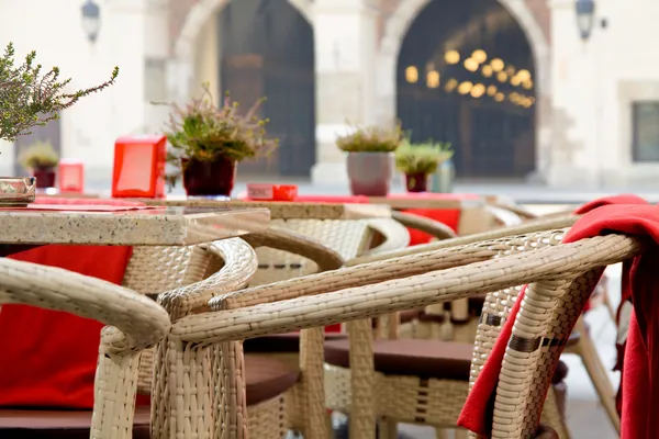 Stad markt café in Kraków — Stockfoto