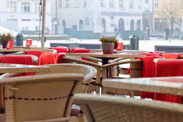 Stad markt café in Kraków — Stockfoto