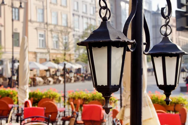 Kawiarnia rynek miasta w Krakowie — Zdjęcie stockowe