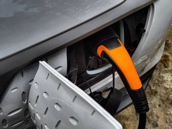 Eco Electric Car Charging Battery Energy Power Station — Stok fotoğraf