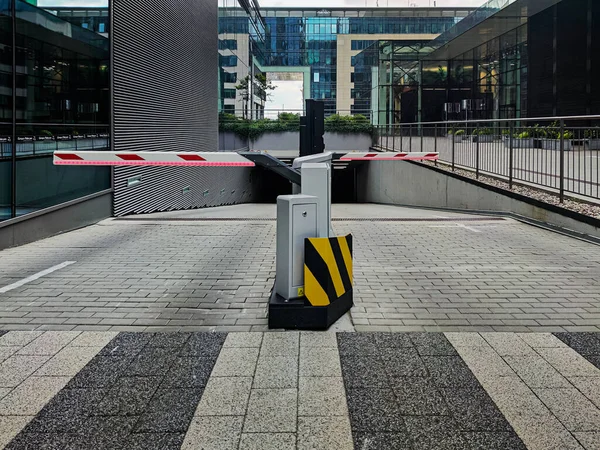 Underground Garage Parking Entrance Boom Barrier — Stock Fotó