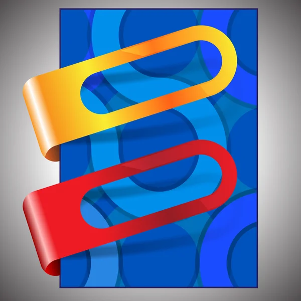 Diseño de folleto de fondo de círculo azul abstracto con etiqueta engomada — Vector de stock