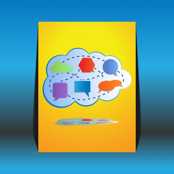 Abstraktní barevné velké cloud computing - flyer design — Stockový vektor