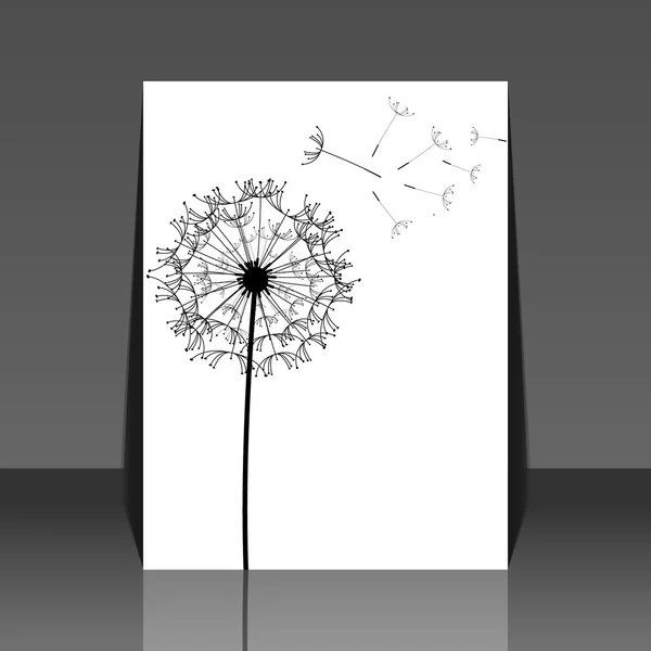 タンポポの花の背景 - チラシ デザインします。 — ストックベクタ