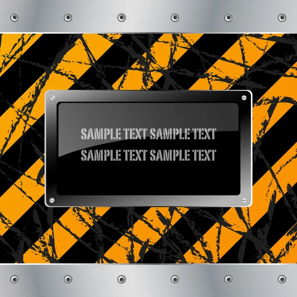 Placa de metal y vector brillante sobre fondo grunge sucio — Archivo Imágenes Vectoriales