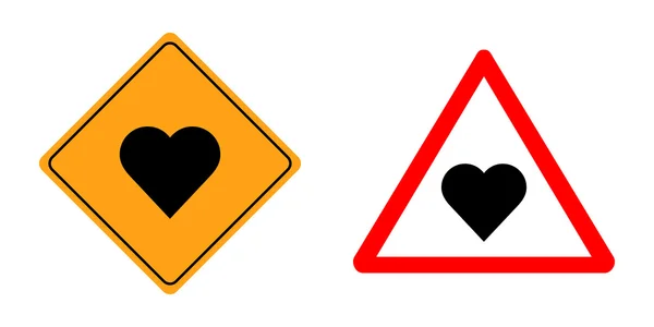 Знак попередження кохання ізольовано — стоковий вектор