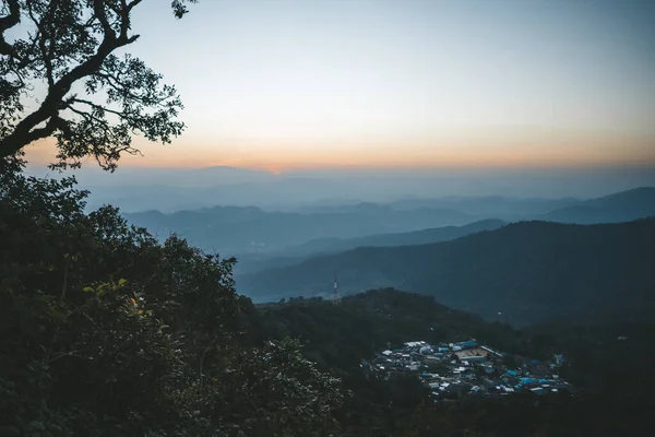 Lanskap Pegunungan Dari Sudut Pandang Tinggi Utara Thailand — Stok Foto