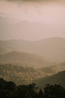 Doi Inthanon Ulusal Parkı Tayland 'da şafak vakti