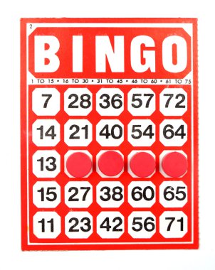 Kırmızı bingo kartı
