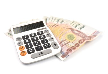 1000 baht banknot ve hesap makinesi