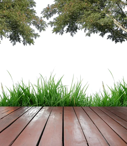 Terraza de madera sobre fondo blanco — Foto de Stock