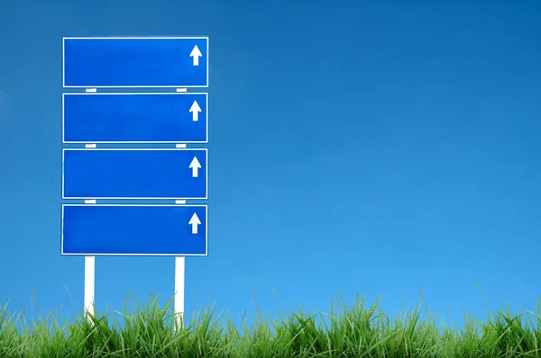 Signs post with blue sky — Stock Photo, Image