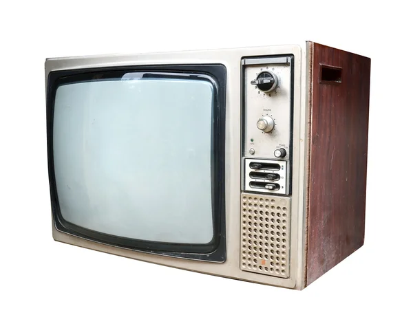 Старий старовинний телевізор ізольований — стокове фото