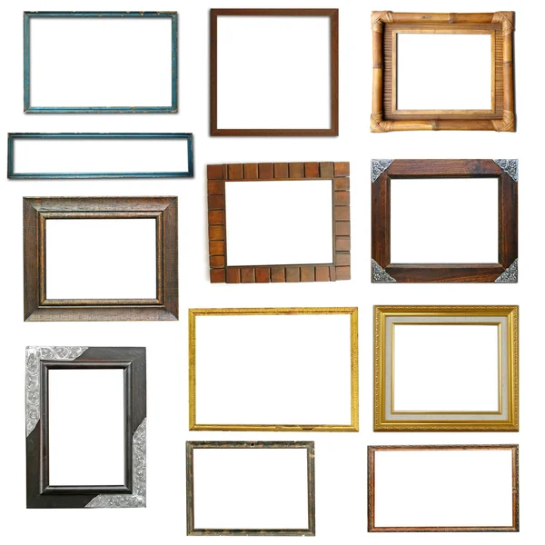 Houten frame geïsoleerd — Stockfoto