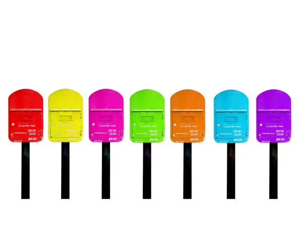 Briefkasten mit 7 Farben — Stockfoto