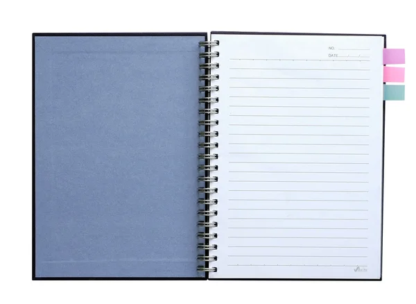 Notebook em branco no fundo branco — Fotografia de Stock