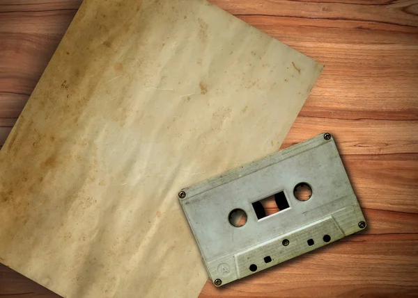 Old paper wite cassette — Stock Photo, Image