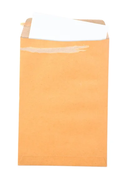 Weißes Papier im Umschlag — Stockfoto