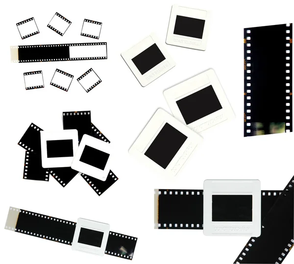 Rama filmów i slajdów 35mm na białym tle — Zdjęcie stockowe