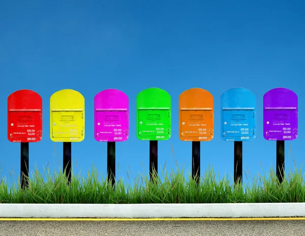 Caixa postal de 7 cores — Fotografia de Stock