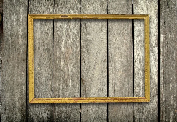 Wooden frame on wood wall — Stock Photo, Image