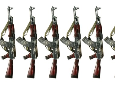 ak 47 beyaz arkaplanda