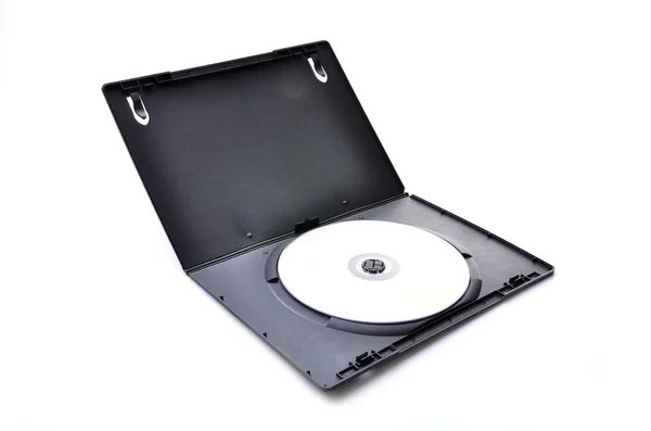 DVD in zwarte geval — Stockfoto