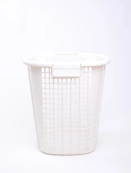 White plastic basket isolated — Stock Photo, Image