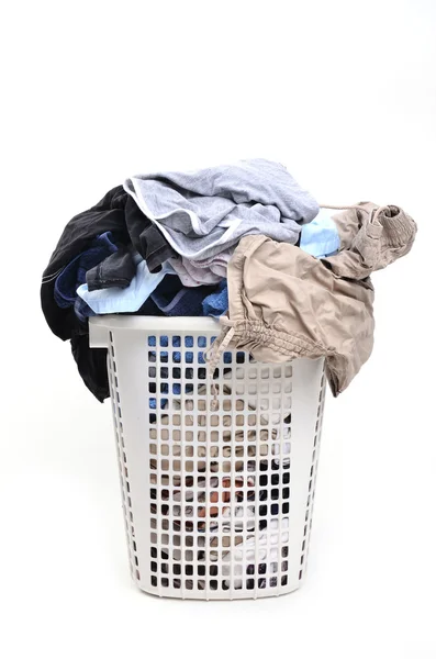 Unwashed cloth in basket — Stock Photo, Image