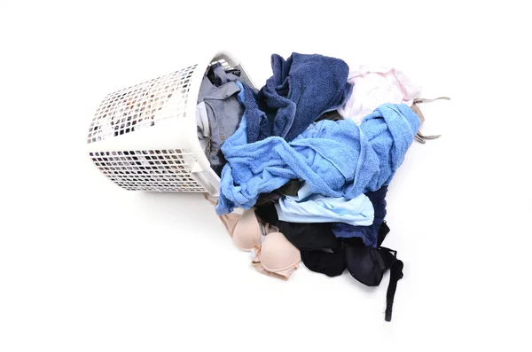 Unwashed cloth in basket — Stock Photo, Image