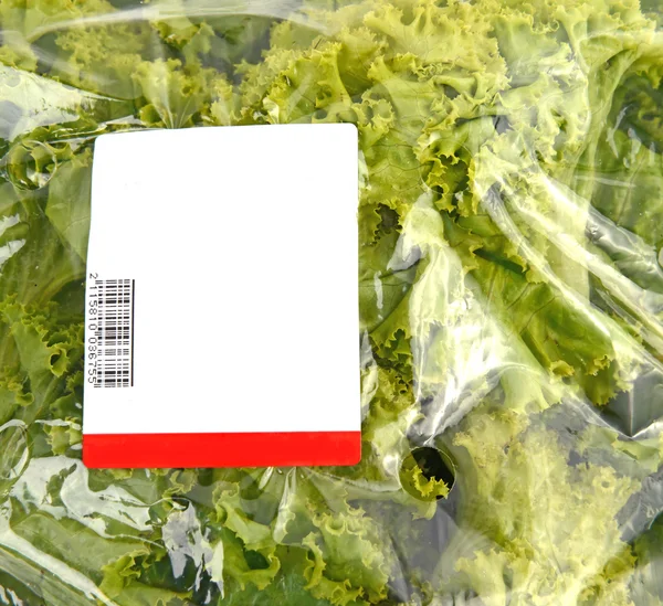 Салат айсберг в пластиковом пакете — стоковое фото