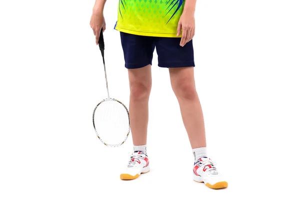 Badminton player in action — Stock Photo, Image