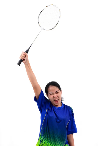 Badminton player em ação — Fotografia de Stock