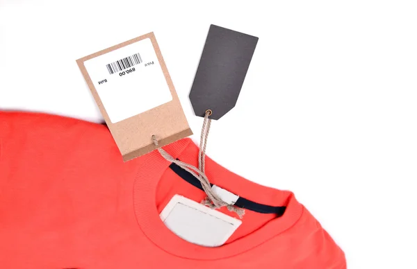 T shirt with price tag — Stock Photo, Image