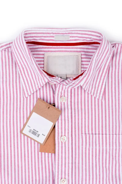 Price tag with barcode on shirt — Stock Photo, Image