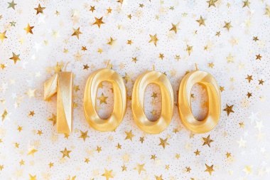 1000 takipçi kartı. Sosyal ağlar ve bloglar için şablon.