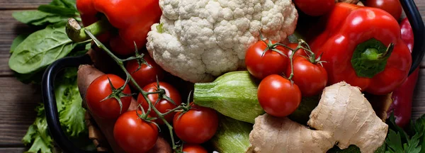 Různé Zeleninové Pozadí Zdraví Veganské Vegetariánské Pojetí Potravin Potraviny Vysokým — Stock fotografie