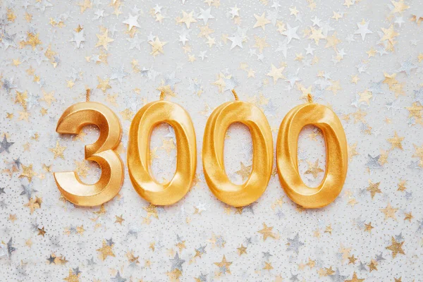 3000 Three Thousand Followers Card Template Social Networks Blogs Festive — Photo