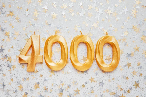 4000 Four Thousand Followers Card Template Social Networks Blogs Festive — Stok Foto