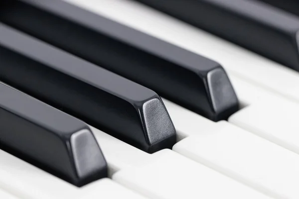 Detalhes Das Teclas Piano Com Lente Blur — Fotografia de Stock