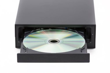 CD / Dvd burner beyaz arka plan üzerinde. Üstten Görünüm