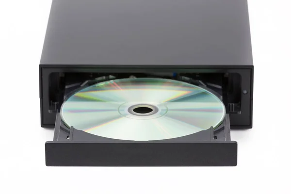 Dvd Burner Άσπρο Φόντο Top View — Φωτογραφία Αρχείου