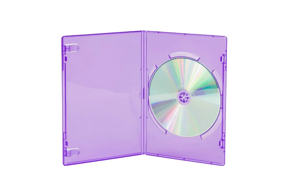 Violeta Dvd Caso Isolada Fundo Branco Vista Frontal — Fotografia de Stock